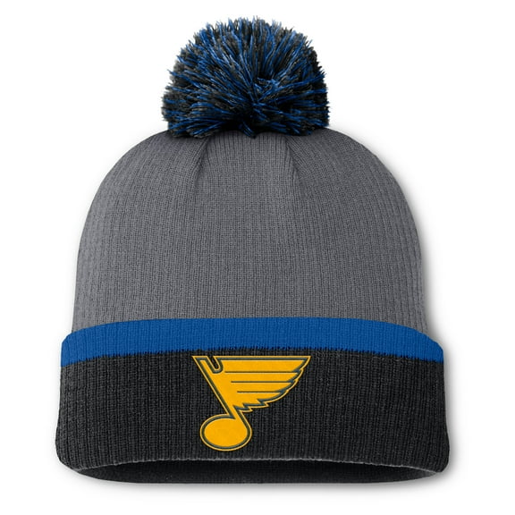 Women's Fanatics Charcoal St. Louis Blues Cuffed Knit Hat with Pom