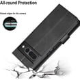 thumbnail image 7 of Case for Google Pixel 7 Pro (Not for 7) Wallet Flip Cover [RFID Blocking] [3 Card Holder 1 Money Pocket] [Magnetic Closure] [Stand Kickstand] PU Leather Folio Case for Pixel 7 Pro - Black, 7 of 7