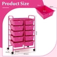 thumbnail image 3 of Costway 10-Drawer Mobile Art & Craft Storage Carts Trolley with Handles & 4 Universal Wheels Hot Pink, 3 of 8