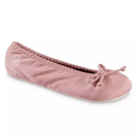 Women's Stretch Satin ECO Comfort Ballerina Slipper (Woodberry, XL)