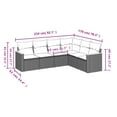 thumbnail image 2 of vidaXL 6 Piece Patio Sofa Set with Cushions Black Poly Rattan, 2 of 4