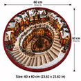 thumbnail image 3 of Christmas Area Rug, 23.6" Round Christmas Rug For Living Room, Traditional Holiday Decorative Mat, 3 of 5