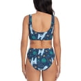thumbnail image 3 of Wukai Alpaca Astronaut in Space Women's Bikini Set Two Piece,wimsuit High Waisted V Neck Twist Front Adjustable Spaghetti Straps Bathing Suit-Small, 3 of 7