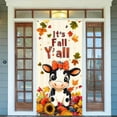 thumbnail image 4 of Hello Fall Door Cover Thanksgiving Backdrop Pumpkin Sunflower Wagon Field 71x35 Inch Rustic Autumn Banner for Porch Wall Decor Fall Harvest Photo Booth Props, 4 of 6