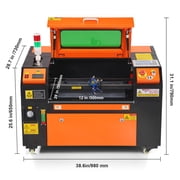 KFFKFF 50W CO2 Laser Etching Tool, 12 x 20 inches, 19.7 IPS Laser Slicing Device with Dual Direction Air Support, Syncs with LightBurn, CorelDRAW, AutoCAD, Windows, Mac OS, Linux