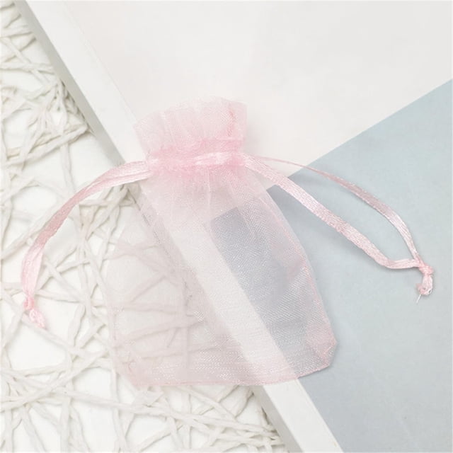 Yazoeia 100 Pcs Sheer Organza Bags, Wedding Favor Bags with Drawstring, Makeup Organza Favor Bags, Drawstring Net Gift Bags, Jewelry Gift Bags for Party Wedding Gift Return Store, CJC912-166249