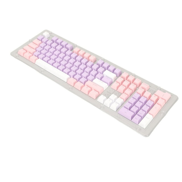 Custom Keycaps, OEM Height Keyboard Keycaps For 104 Keys Keyboard Purple Pink White