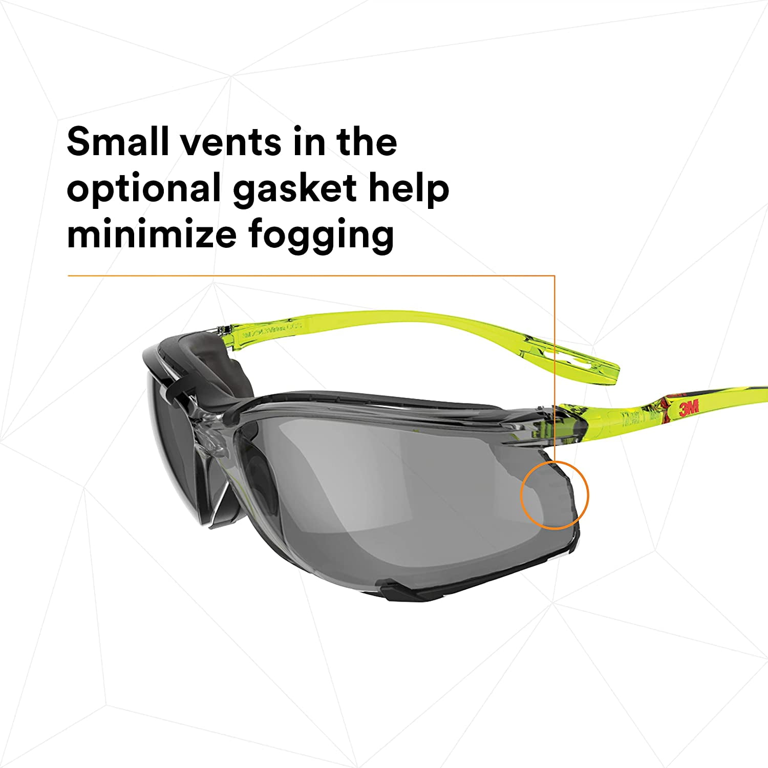 3m Safety Glasses,Gray,Foam Lined SCCS02SGAF-GRN-F