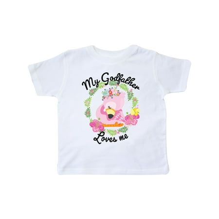 

Inktastic Baby Flamingo My Godfather Loves Me in Flower Wreath Gift Toddler Boy or Toddler Girl T-Shirt