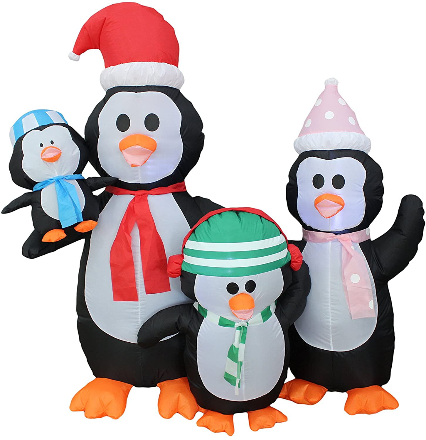 5 Inflatable Penguin Family Lighted Christmas Yard Art Decoration