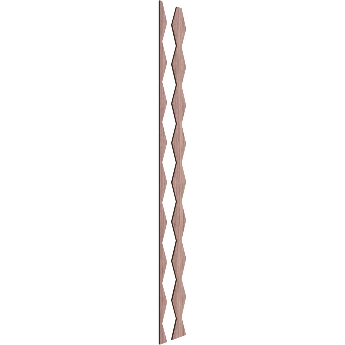 Ekena Millwork 47"H x 1/4"T Cimarron Adjustable Wood Decorative Slat Wall Panel Kit, Walnut (contains 23 Slats + 1 Straight Edge Starter Slat)