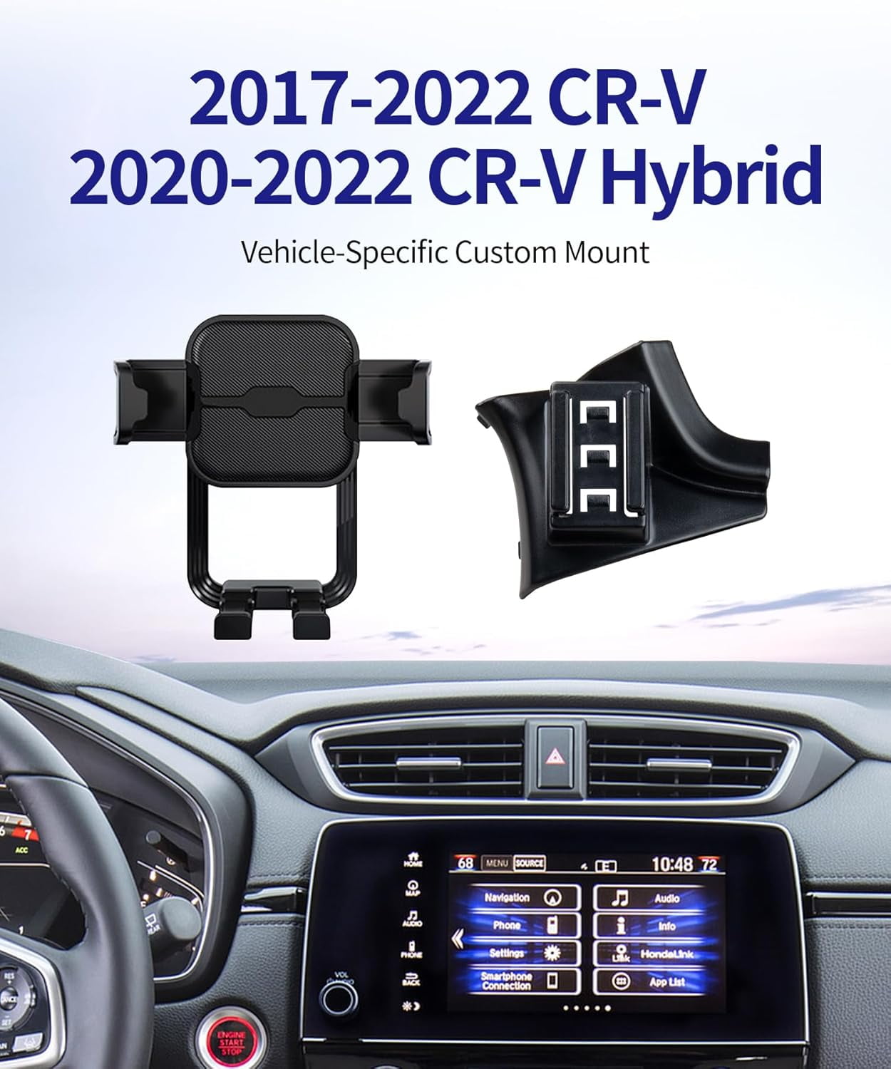 Car Phone Holder for 2017-2022 Honda CR-V / 2020-2022 CRV Hybrid Auto Accessories Navigation Bracket Interior Decoration Mobile Cell Phone Mount, 360° Rotation