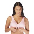 thumbnail image 1 of Carole Martin Full-Freedom Cotton Front Closure Comfort Bra - Wire Free - Stretch Cups - One Size Fits All B, C, and D Style 7276 Set of 2-Pink 42, 1 of 7