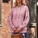 thumbnail image 3 of Sudadera con capucha plisada de manga larga con cuello redondo y bolsillo con cordón para mujer Rosa M, 3 of 6