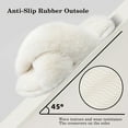 thumbnail image 6 of Ecetana Women's Fuzzy Slippers Cross Band Memory Foam House Shoes Open Toe, 6 of 7