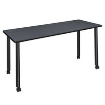 60" x 24" Kee Mobile Training Table- Grey/ Black