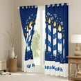 thumbnail image 3 of Feelyou Child Happy Hanukkah Blackout Curtains Set of 2 (52x84 Each), Cartoon David Star Window Curtains, Western Farmhouse Holiday Curtains and Drapes, Living Room Curtains Decor, 3 of 6