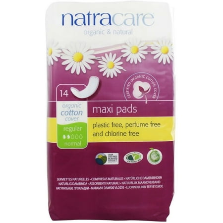 2 Pack - Natracare Organic Cotton Cover Natural Pads, Regular 14