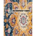 thumbnail image 5 of Pack of 2 Outdoor Pillow Covers, Meddle Century Vintage Blue Carpet Mural Pattern Waterproof Square Throw Pillowcase Cushion Decorative Pillow Covers for Couch Patio Tent, 26x26 in, 5 of 6