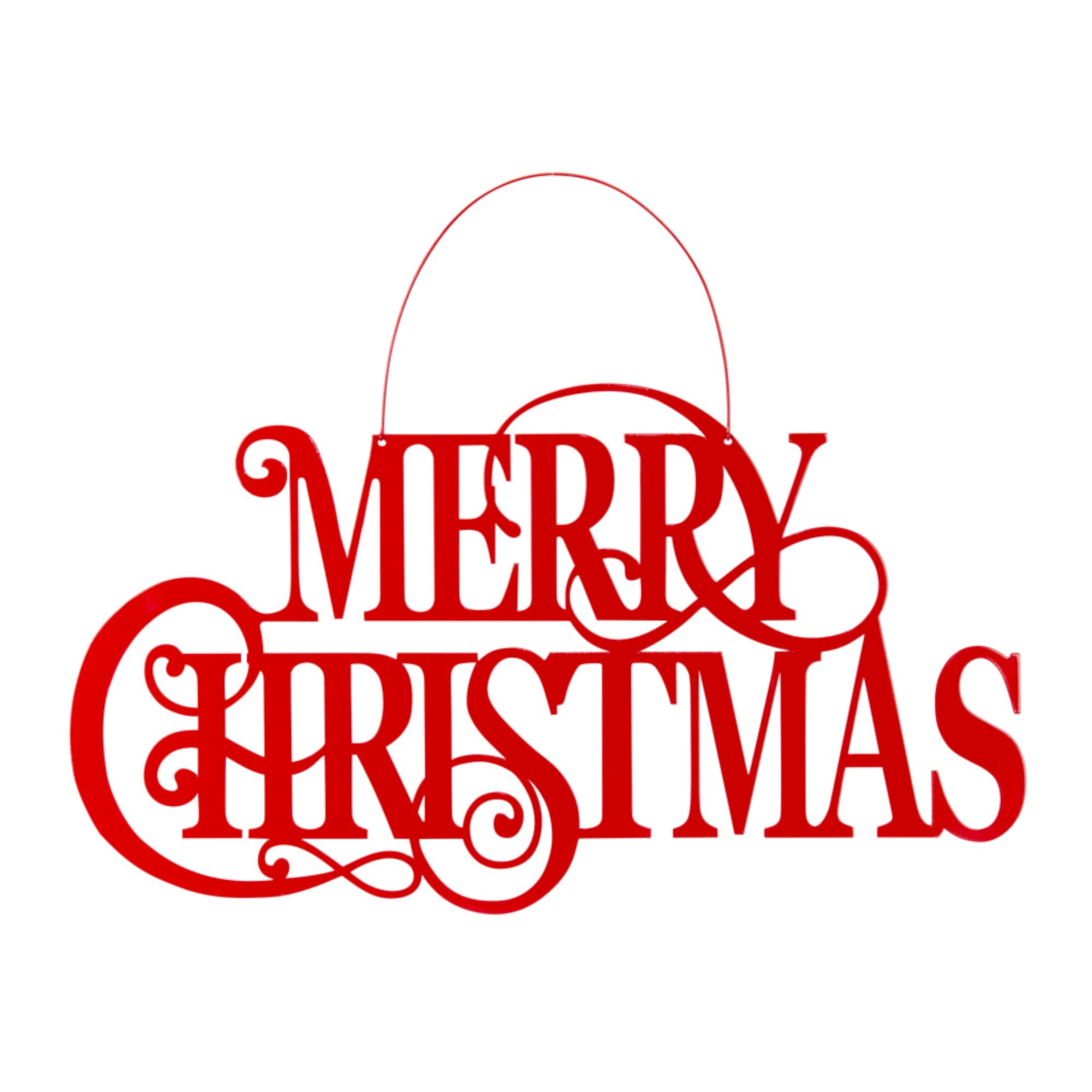 Merry Christmas Sign 22"L x 17.5"H (Set of 4) Iron