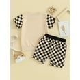 thumbnail image 4 of Bslissey 3M-24M Baby Boys Short Pants Sets Short Sleeve Letter Print T-shirt + Checkerboard Print Shorts 2Pcs Outfits Infant Toddler Casual Daily Summer Clothes, 4 of 10