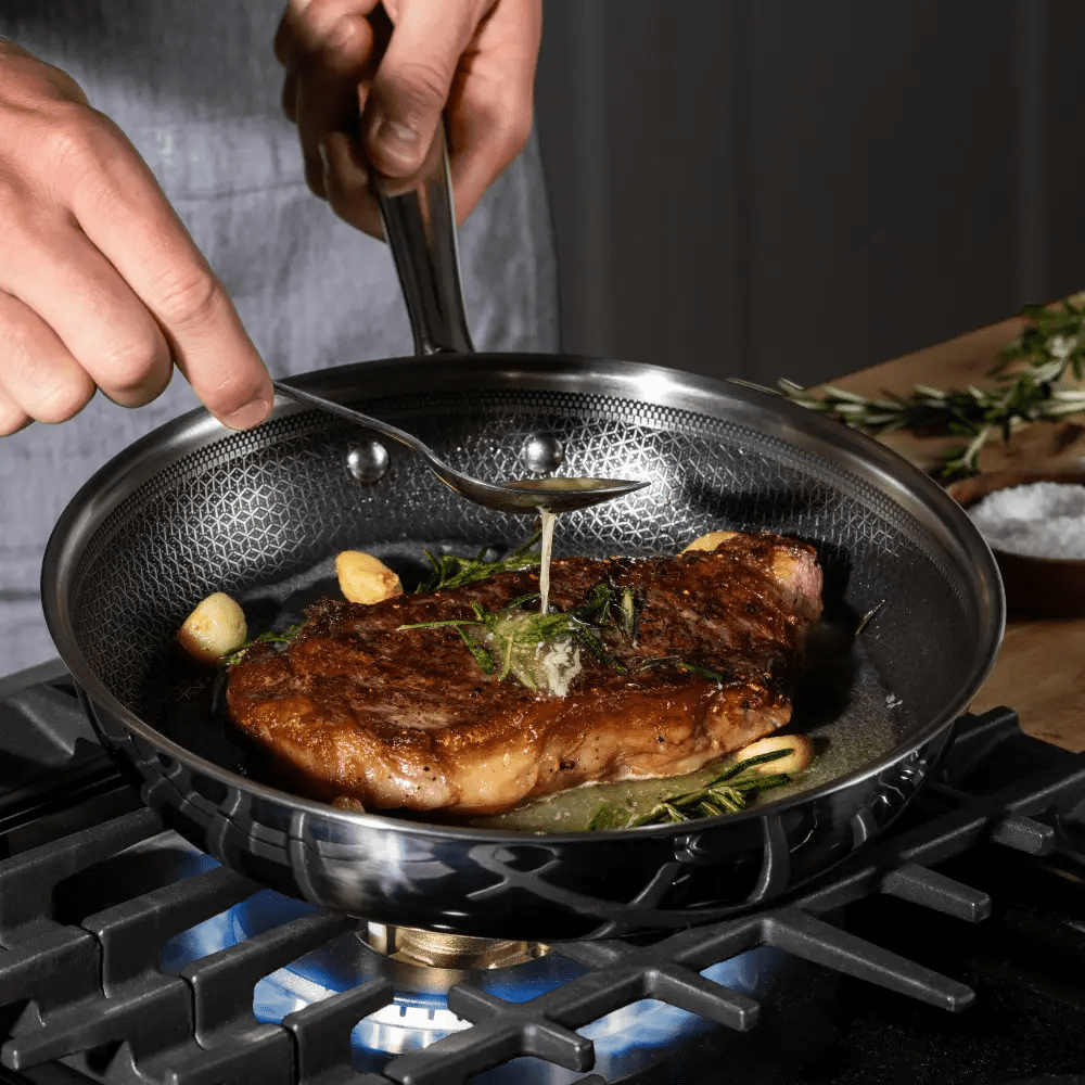 T-fal - luckyday♡ T-fal HybridMesh Tri-Ply Stainless Steel Fry Pan Set, 5