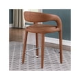 thumbnail image 3 of Castilla Cognac Brown Faux Leather Metal Counter Height Stool, 3 of 5