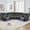 Gray, variant on Power Recliner Sofa Sets with Speaker for Living Room Gray Faux Leather Electric Home Theater Seating Reclining Sofa with Console Storage,LED Lights,USB Port,Cup Holders