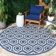 thumbnail image 2 of Safavieh Courtyard Amelia Geometric Indoor/Outdoor Area Rug, Blue/Beige, 6'7" x 6'7" Round, 2 of 12