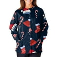 thumbnail image 4 of Hearthz Womens Scrub Jacket Christmas Snap Front Nurse Working Uniforms Xmas Print Warm Up Long Sleeve Top Scrubs for Women S-5XL, 4 of 6