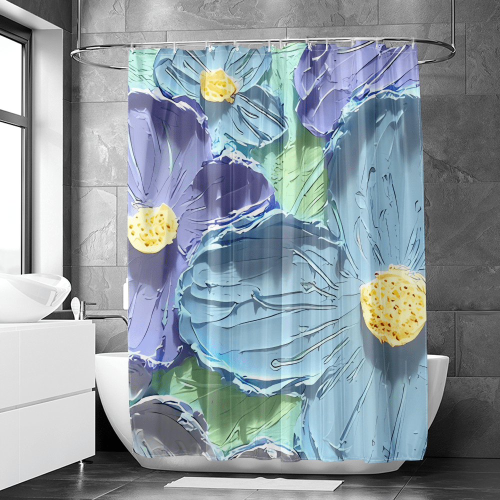 FUNOA Shower Curtain Fashion Basics Fabric Split Shower Curtain for