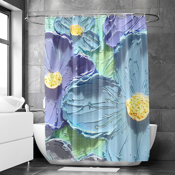 FUNOA Shower Curtain Fashion Basics Fabric Split Shower Curtain for