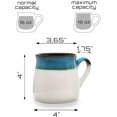 thumbnail image 2 of Large Pottery Coffee Mug 16 oz - Ceramic Tea Cup - Soup Mug with Handle - 1 Pcs (White to Blue), 2 of 5