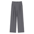 thumbnail image 5 of Pantalones anchos de color liso para mujer - Pantalones de traje de cintura alta con cintura elástica - Mezcla de poliéster y spandex, dos bolsillos, ideales para la oficina y para looks informales, 5 of 5