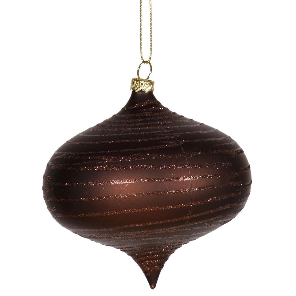 Vickerman 4" Chocolate Matte Onion Christmas Ornament