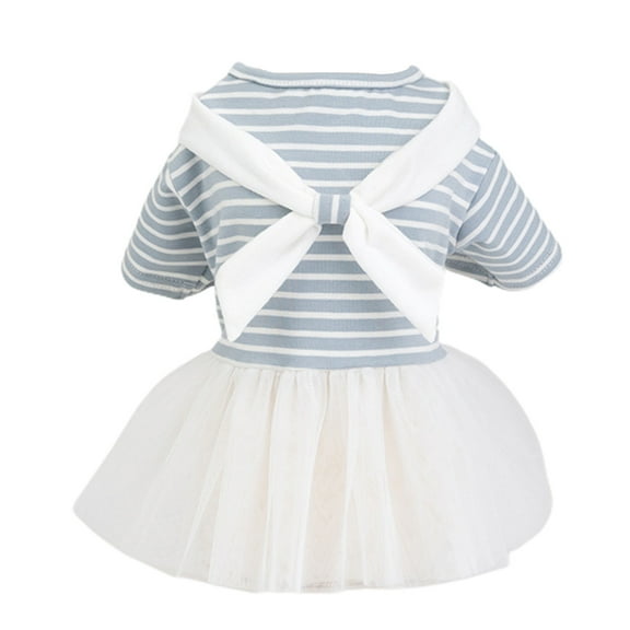 Pet Skirt Comfortable to Wear Nice-Looking Cotton Pet White Bow Tie Dress for Parties