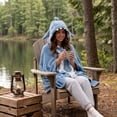thumbnail image 3 of Cute Shark Hooded Wearable Blanket Cape, Adult Bat Hooded Blanket Cloak, Soft Flannel Poncho for Men Women Halloween Cosplay, 3 of 5