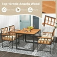 thumbnail image 6 of Costway 4-Piece Acacia Wood Metal Polyester Adjustable Dining Furniture Set Beige, 6 of 9
