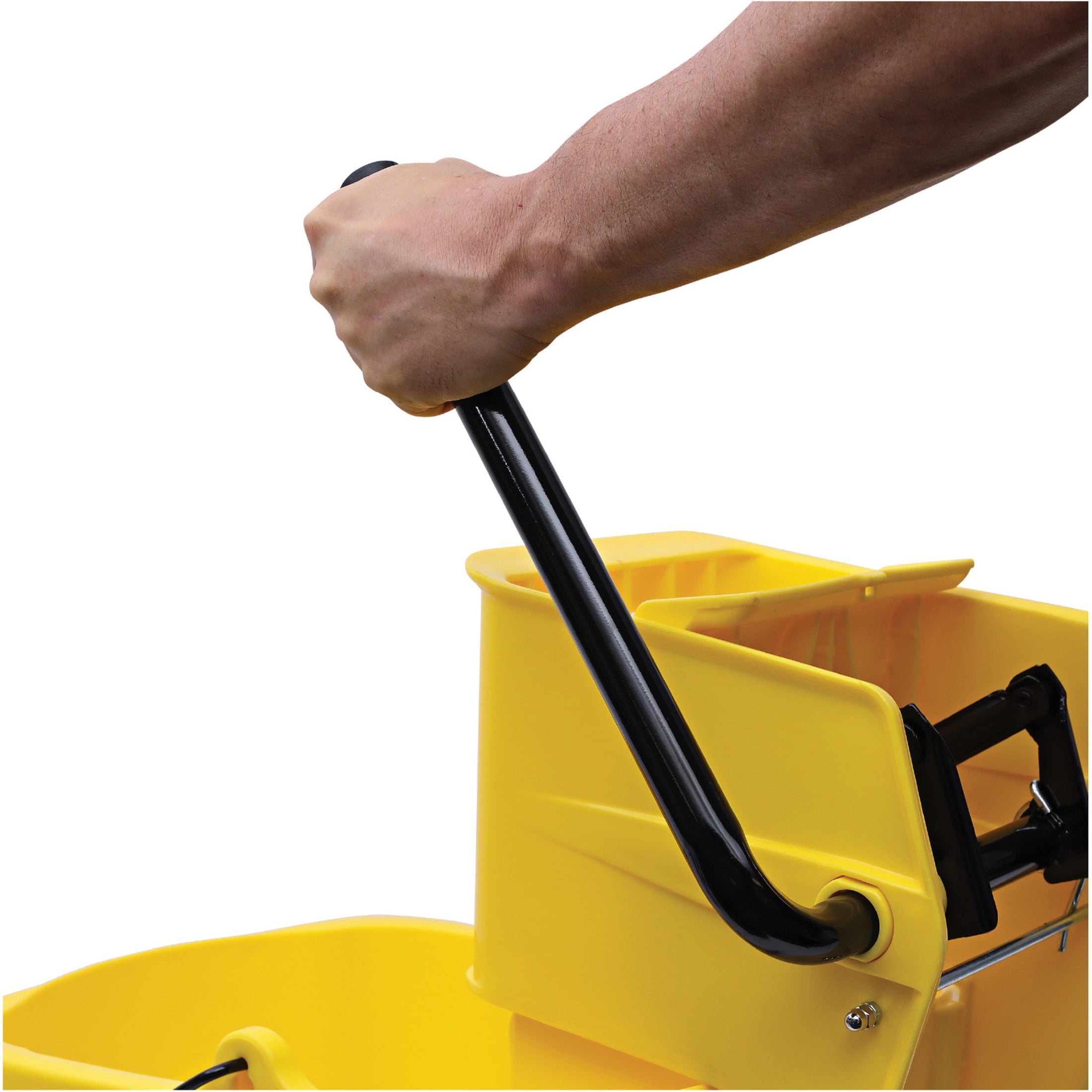 Genuine Joe, GJO02347, 35 QT Side Press Mop Bucket Wringer Combo, 1 Each, Yellow