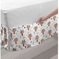 thumbnail image 2 of Forest Bed Skirt, Pattern of Deer Face Floral Head Blossoming Leaves Merry Christmas, Elastic Bedskirt Dust Ruffle Wrap Around for Bedding Decor, 4 Sizes, Rust Rose and Dark Blue Grey, by Ambesonne, 2 of 2
