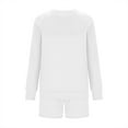 thumbnail image 7 of Efsteb Women 2 Piece Outfits Sweatsuit Casual Long Sleeve Pullover and Shorts Sets Travel Tracksuit (White,XL), 7 of 7