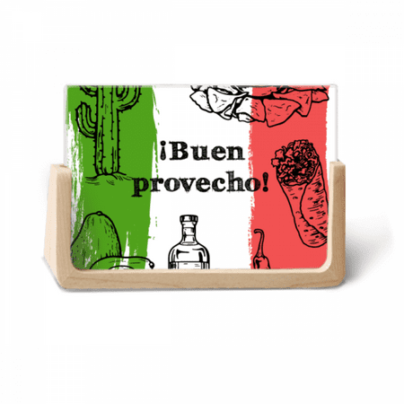 Image of Mexico Sketch Cuisine Flag Round Cactus Photo Wooden Photo Frame Tabletop Display