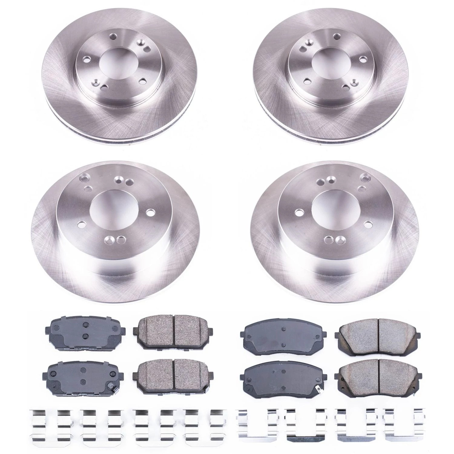 PowerStop Front and Rear Stock Replacement Brake Pad and Rotor Kit Fits: KIA Select Models KOE5852