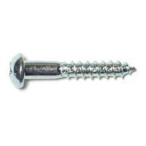 #8 x 1" Zinc Plated Steel Phillips Round Head Wood Screws WSRS-146 (60 pcs.)
