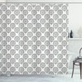thumbnail image 1 of Ambesonne Garden Shower Curtain, Leaves Circles, 69"Wx70"L, Grey White, 1 of 3