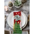 thumbnail image 2 of Red Christmas Tree Cloth Napkins Set of 4 Reusable Dinner Napkins, Green Xmas Tree Snowflake Stars Winter Cocktail Napkin Washable Table Napkins for Wedding/Holiday Party/Baby Shower 20"x20", 2 of 7