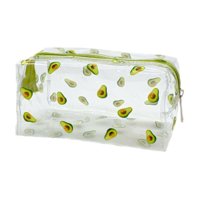 Bolsa de maquillaje transparente, bolsa de almacenamiento impermeable para lavado, Smiley Summer Love Peach Cat Charlie