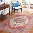 thumbnail image 3 of SAFAVIEH Tucson Herbert Traditional Machine Washable Area Rug, 4' x 6', Red/Beige, 3 of 9