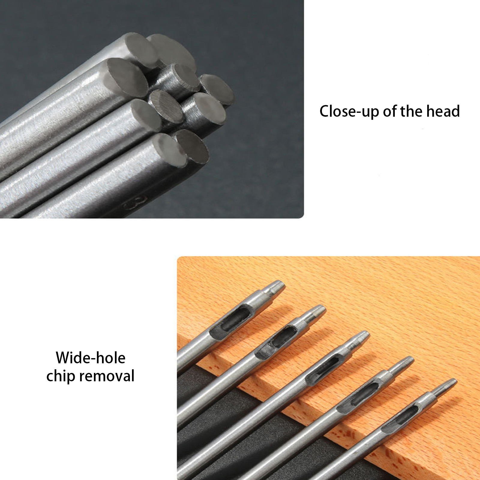 11Pcs Hollow Leather Hole Puncher 0.5mm-4.0mm Metal Round Hole Punching Tool With Ergonomic Handle For Leather Working