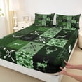 thumbnail image 3 of jejeloiu Rustic Camo Queen Sheet Sets,Jungle Deer Skull Flat Sheet,Green Black Queen Fitted Sheet For Boys Kids,Microfiber Bedroom Decor,4-Piece, 3 of 7